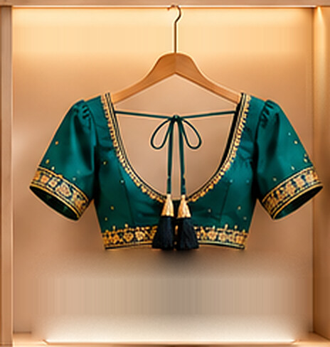Back Design Blouses on a hanger