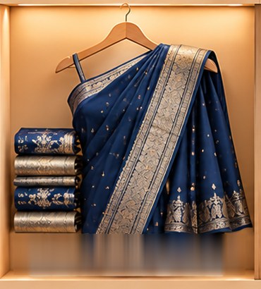 Party Wear Sarees on a hanger