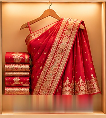 Wedding Sarees on a hanger